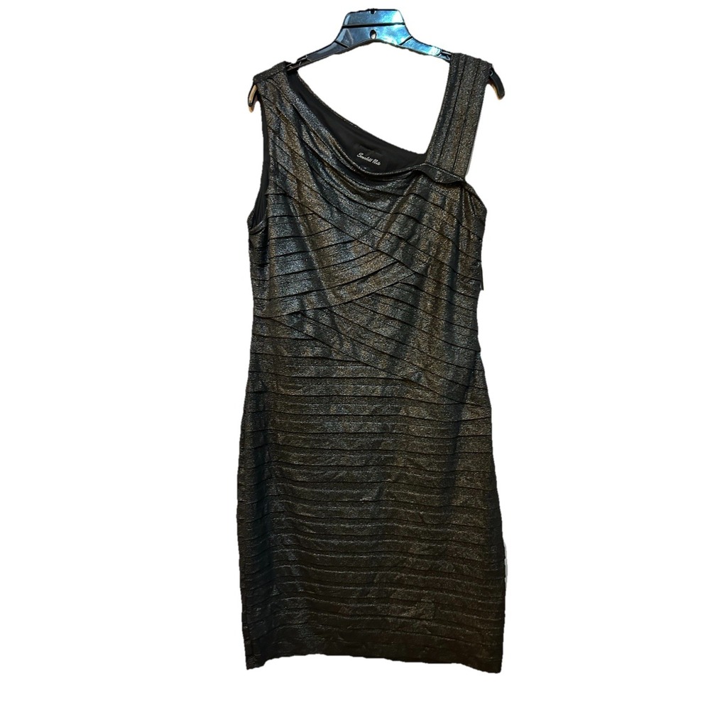 Scarlett Nite Sleeveless Black Sheath Sparkly Dress Size 16 NWT